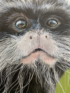 Moustache monkey 16" by 20" Acrylic Original