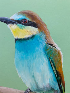 Rainbow Bee Eaters Painting 16" by 20" Acrylic Original