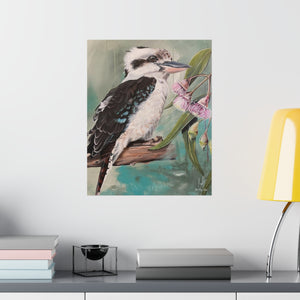 Premium Kookaburra and Flowers Print