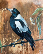 Load image into Gallery viewer, Magpie and Eucalyptus Original Painting